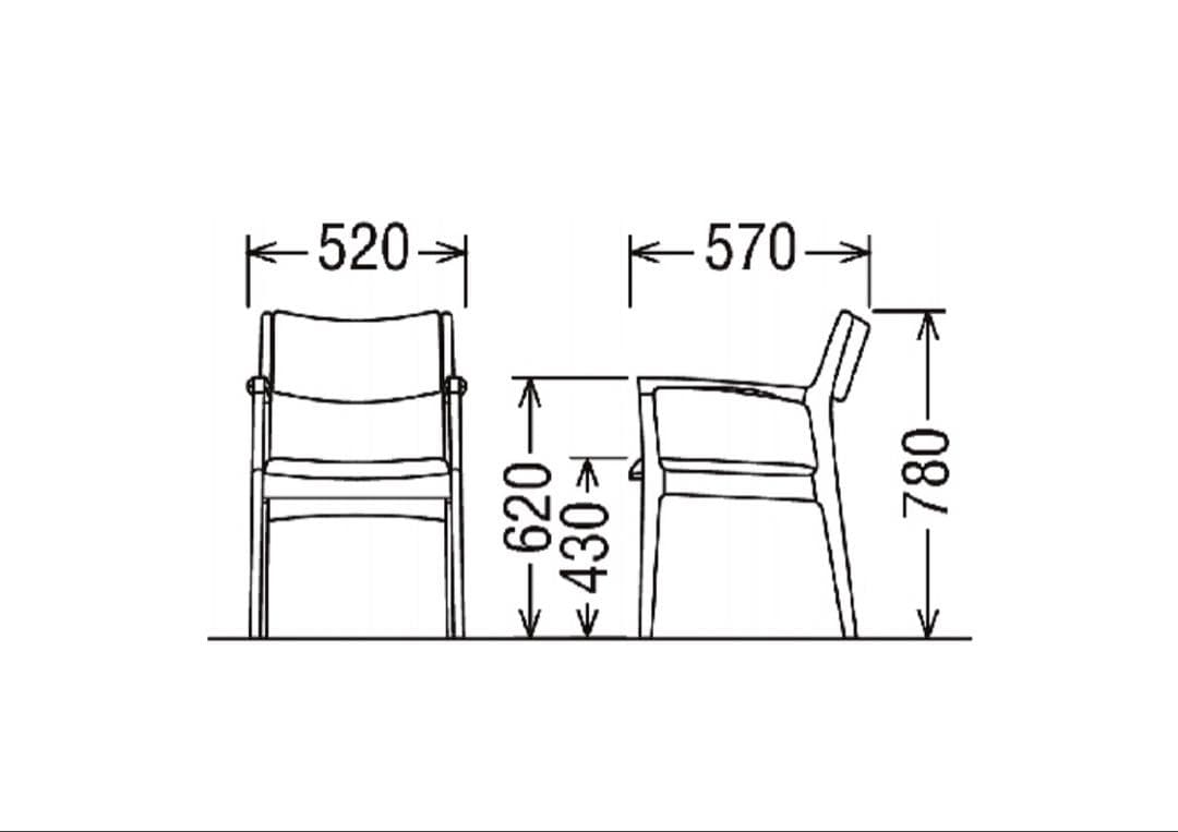 カリモク60 ダイニング3点セット（チェア②）