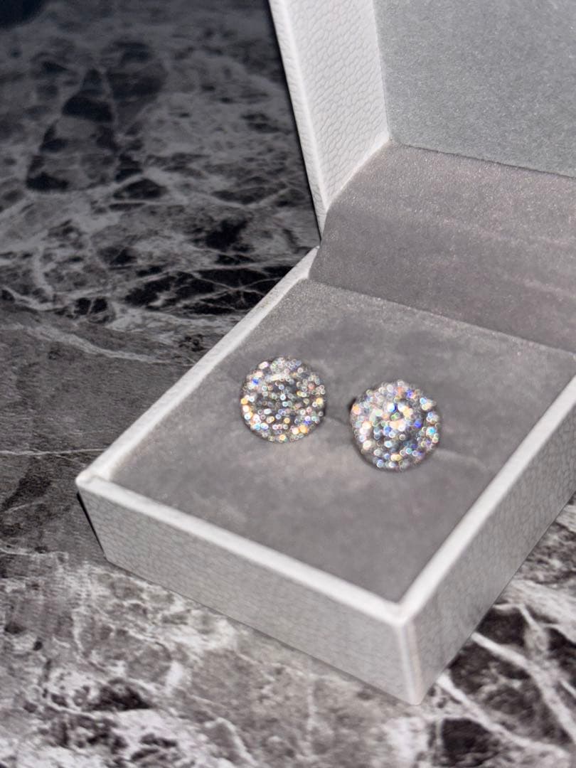 モアサナイト 10mm 丸型 両耳ピアス イヤリング