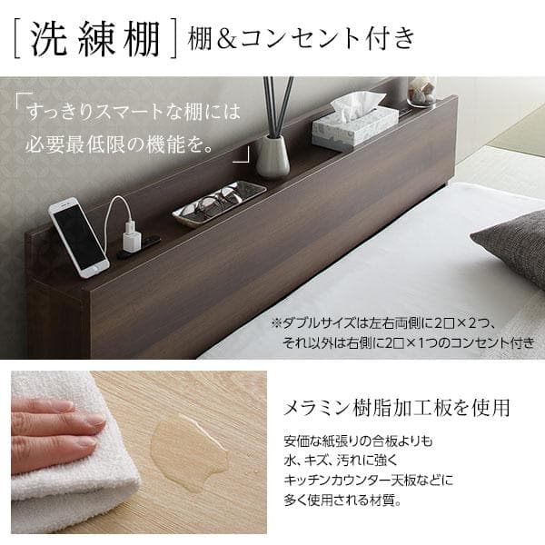 ベッド  ナチュラル ダブル ポケットコイルマットレス付きds-2333127
