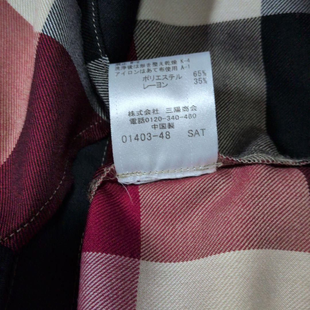 ブルーレーベルクレストブリッジ　 長袖シャツ　赤チェック　リボン付　　美品