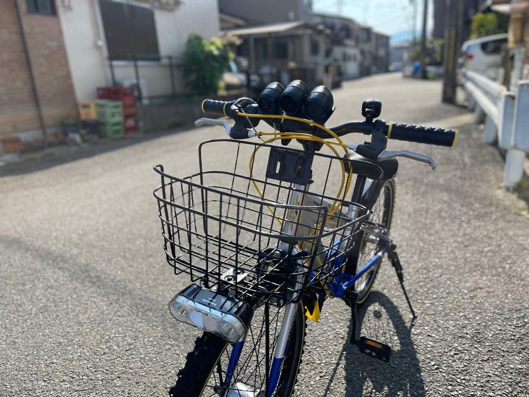 22インチ自転車(青/銀) LEDライト（取説付・防犯登録抹消済）京都市引渡希望