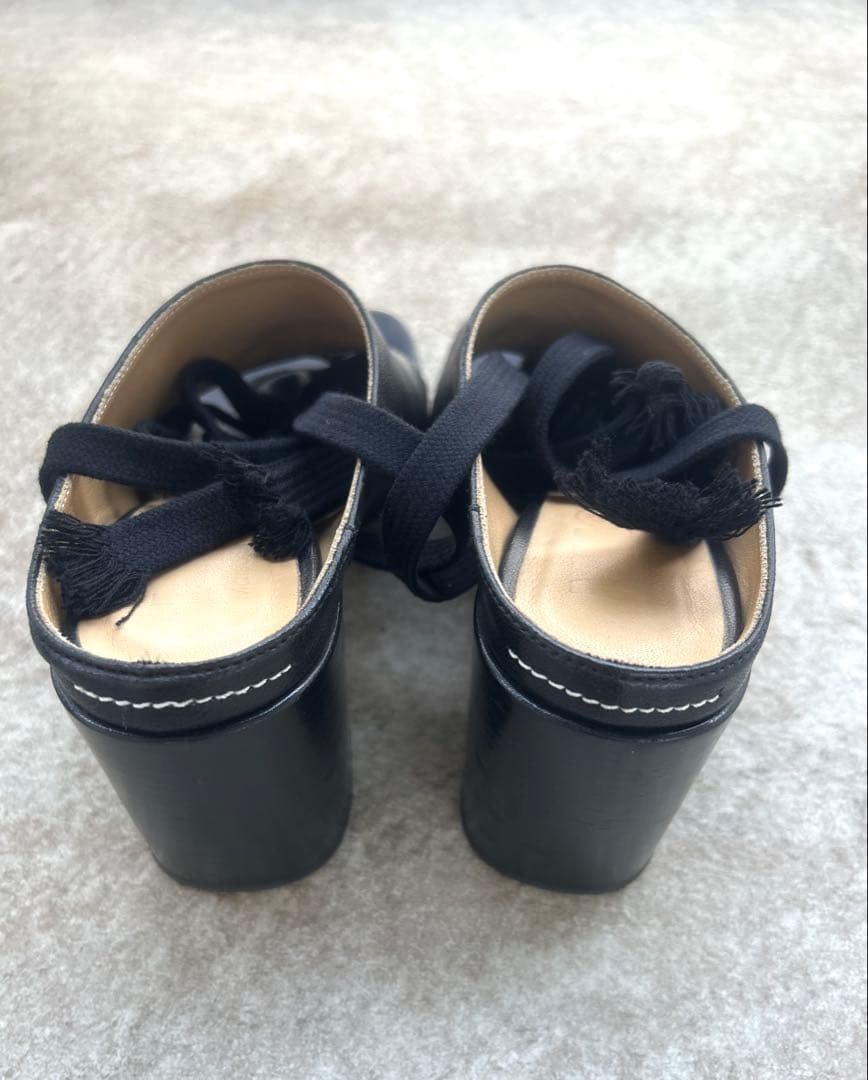 【美品】MM6 メゾンマルジェラ レザーレースアップサンダル　36サイズ