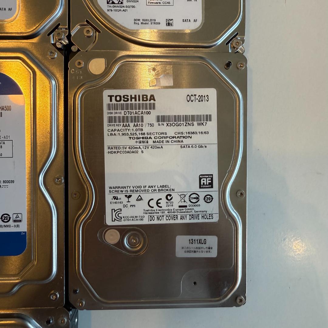 1TB HDD 11台セット WD, Toshiba,Seagate