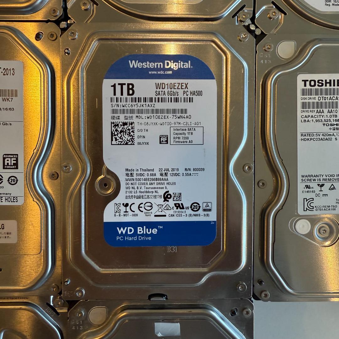 1TB HDD 11台セット WD, Toshiba,Seagate