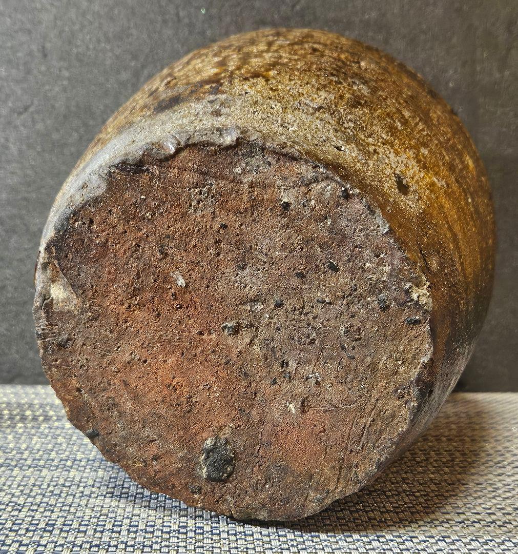 江戸時代　古丹波　自然釉　壺　種壺　花入れ　花生け　茶道具　茶室　高18.1cm