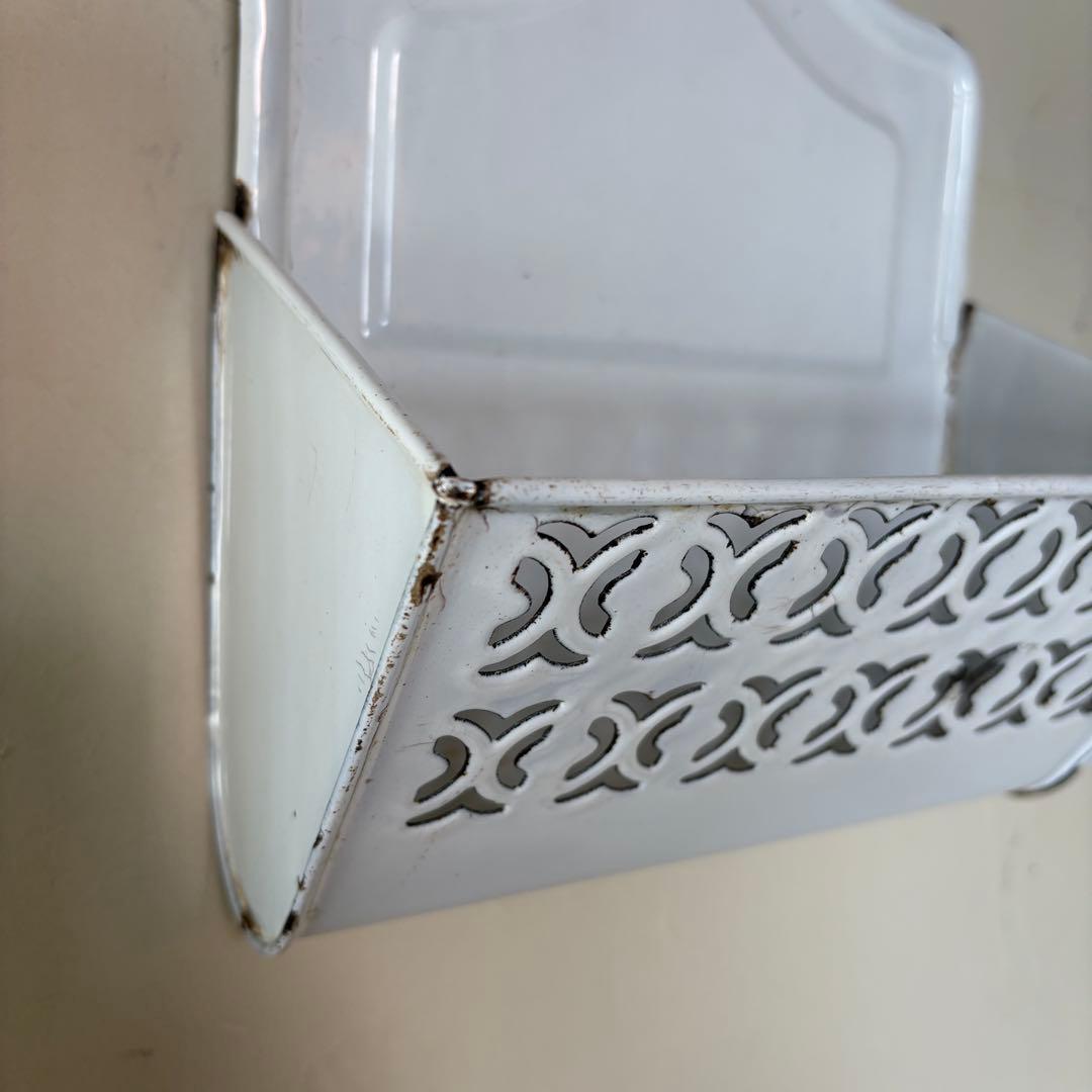 ホーロー　オニオンラック　レターラック　アンティーク　小物入れ