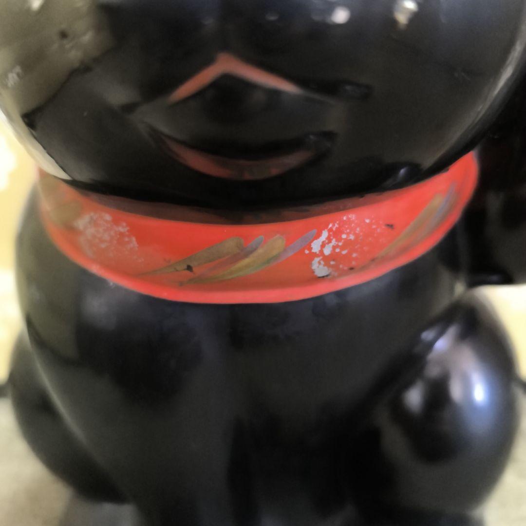 陶器製　可愛らしい黒い招き猫 レア