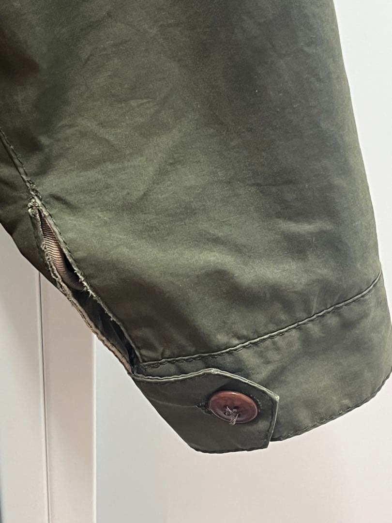 希少　英国製フレッドペリー　モッズコート　カーキ　　ワックス　背中ワッペン　刺繍