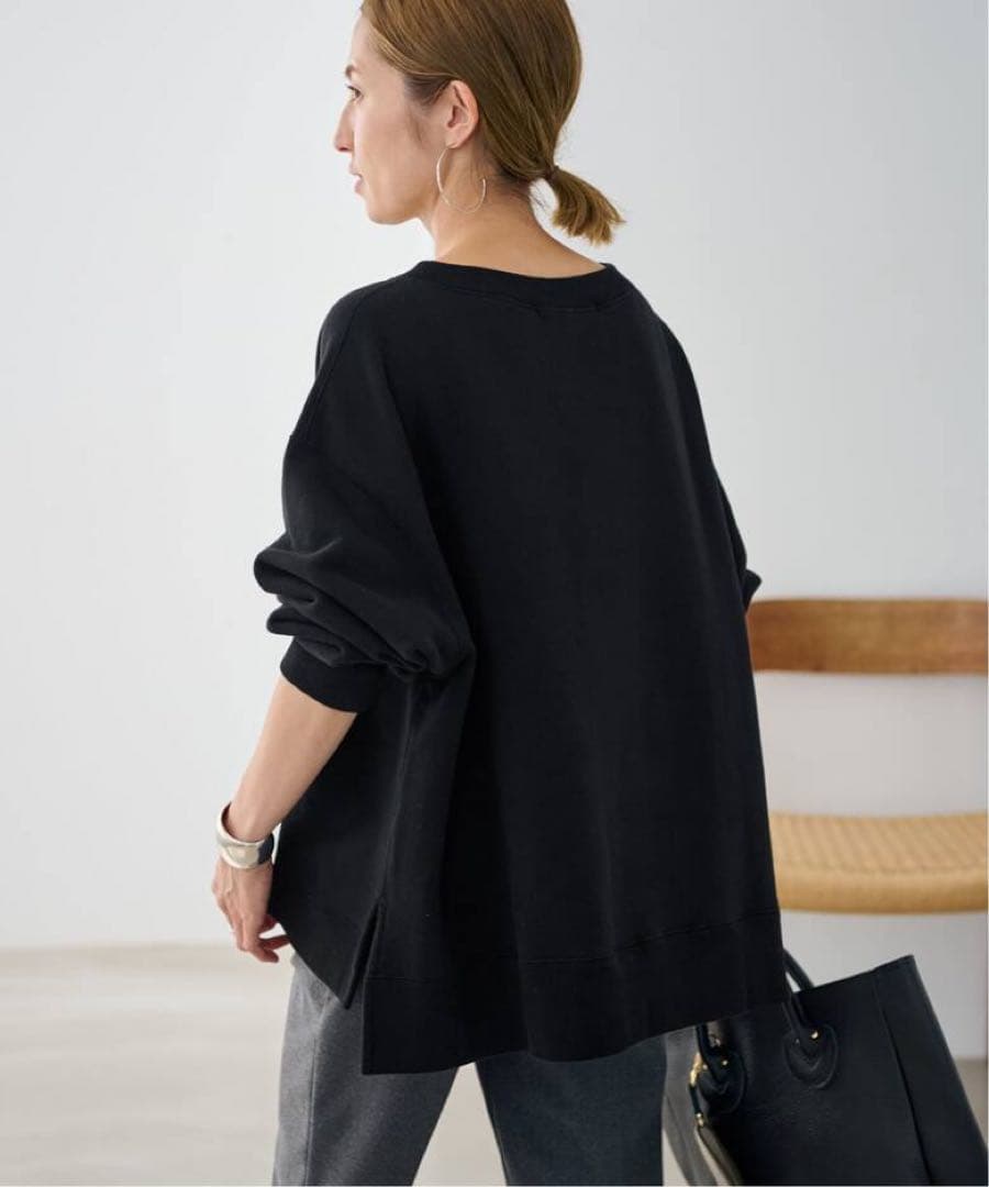 フレームワーク　ボートネックワイドスウェット　スミクロ　FRAMeWORK