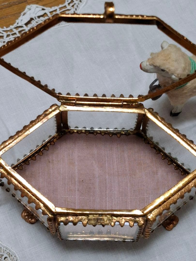 アンティーク雑貨★グローブドマリエ★ガラスケース★小物入れ★ミニョネット