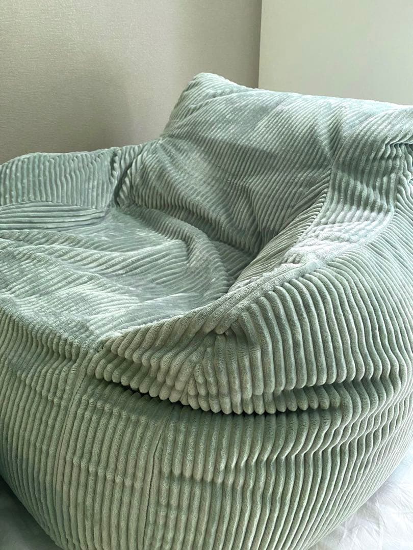 HUGME 1人掛けビーズソファ+オットマン　MINT LOOSY