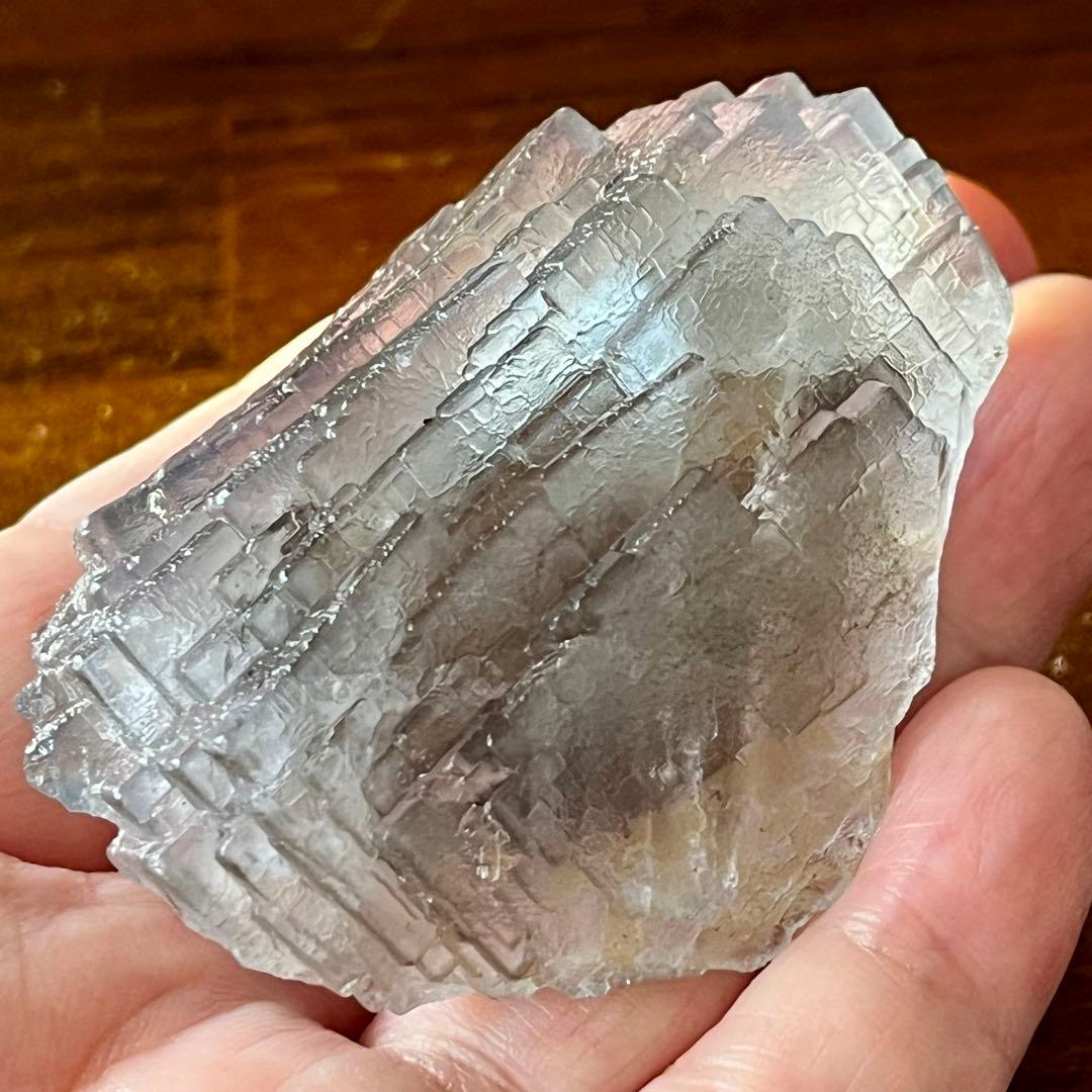 美品 フローライト ライトブルー 372.4ct 幾何学模様 蛍石 原石 鑑賞石