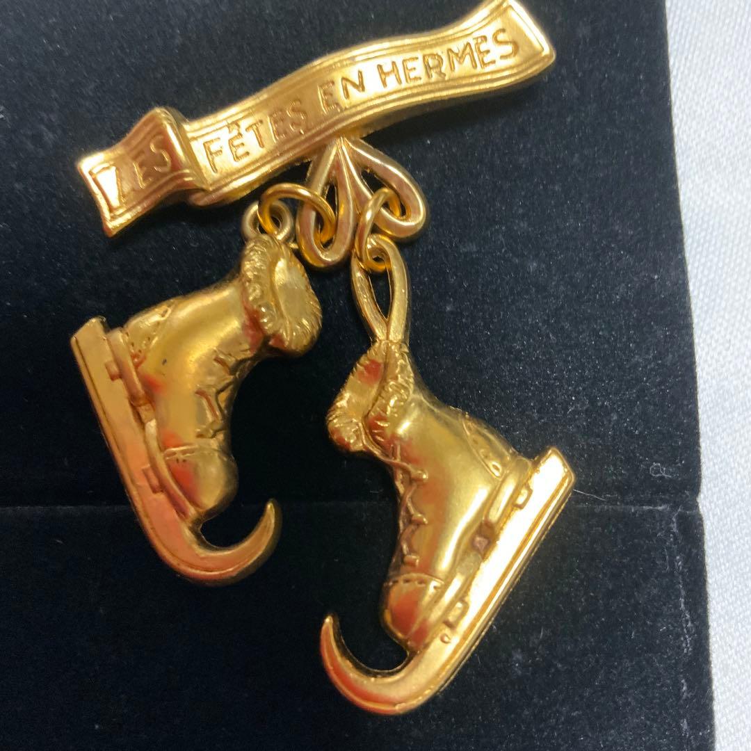 エルメスHERMESスケート靴のブローチ