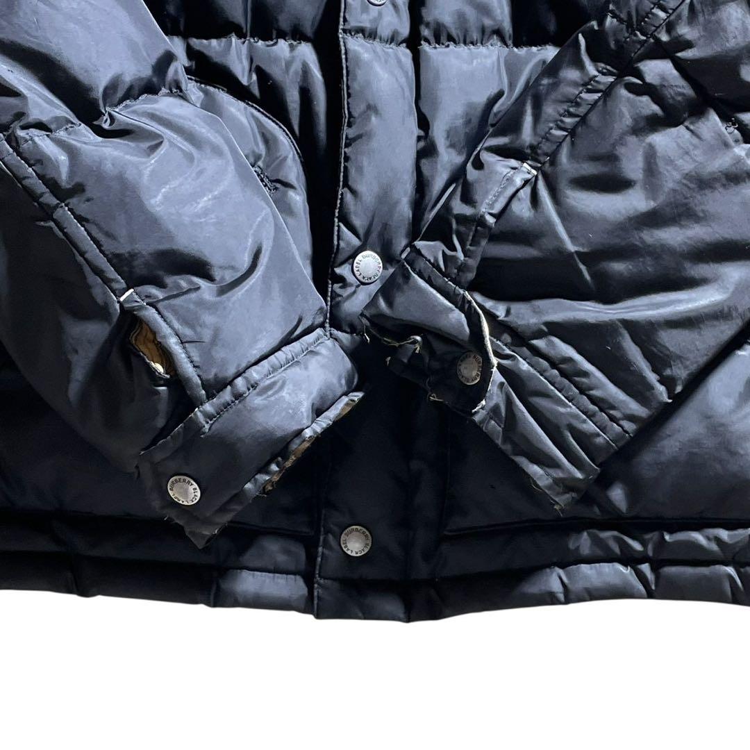 人気✨バーバリー ダウンジャケット Lサイズ 黒 ノバチェック ファー