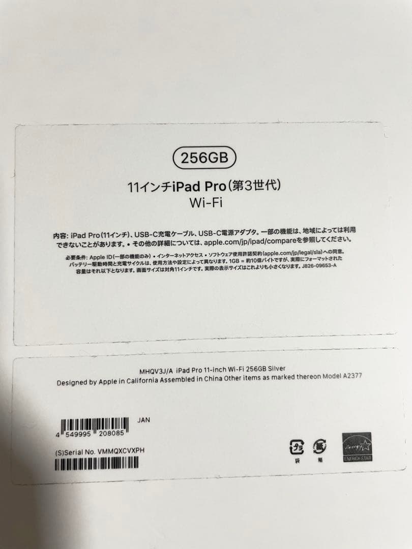 iPad Pro 11インチ 第3世代 256GB