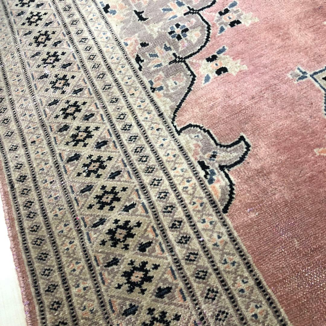 約122cm x 195cm パキスタン トルコ ラグ カーペット ピンク