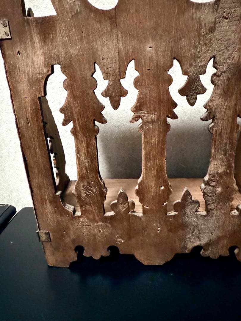 フランス　アンティーク　蚤の市　木棚　シェルフ　小棚　飾り棚