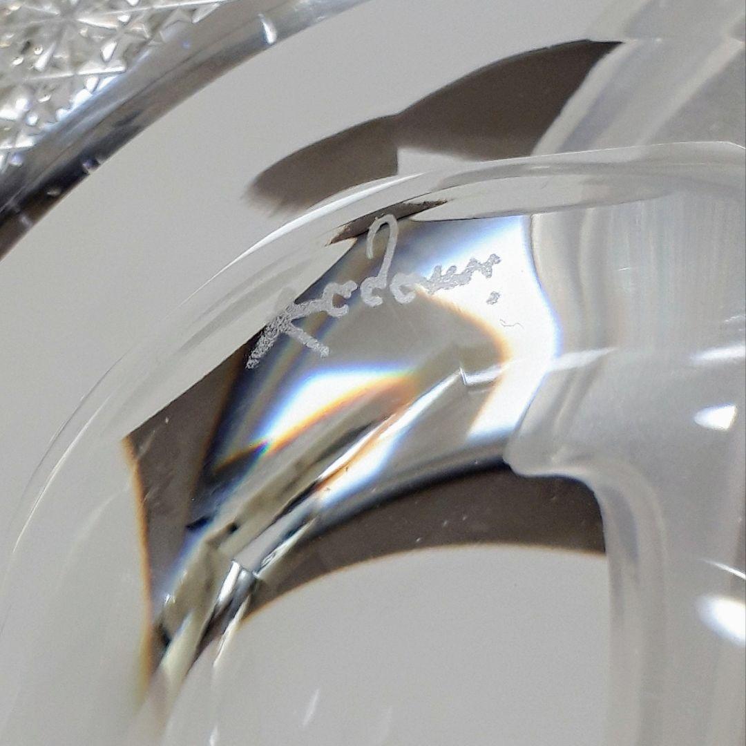 江戸切子　カガミクリスタル　 金縁 クリスタル　　最高級　大皿　【 美品 】