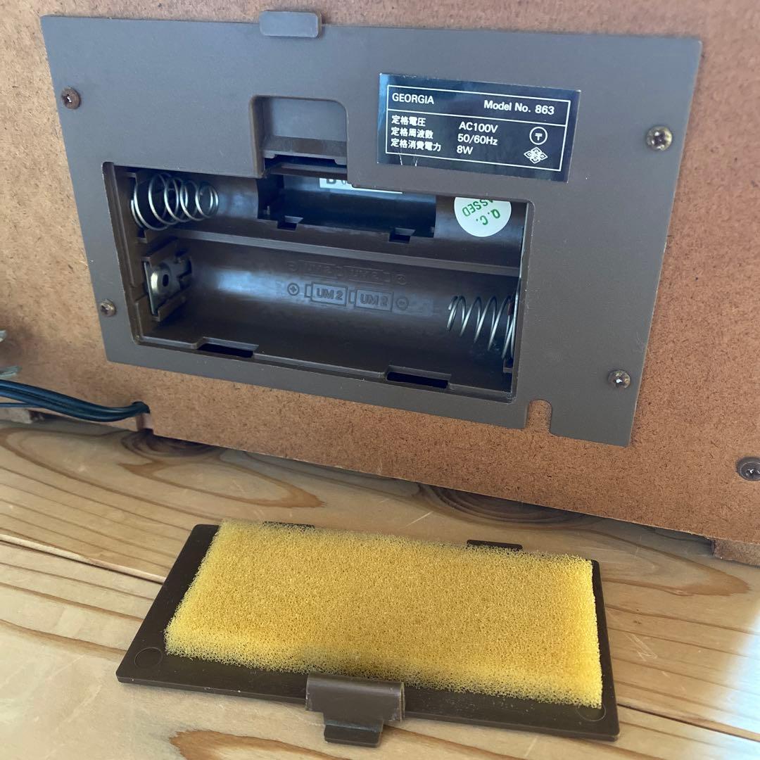 【レトロ】　ジョージア　ラジオ　アンティーク　木製　モダン　お洒落