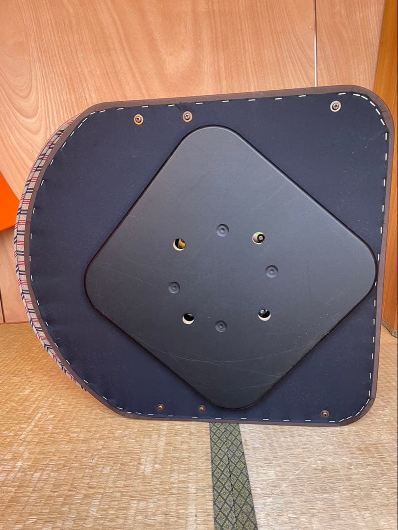 美品　中居木工　ストライプデザイン　木製座椅子