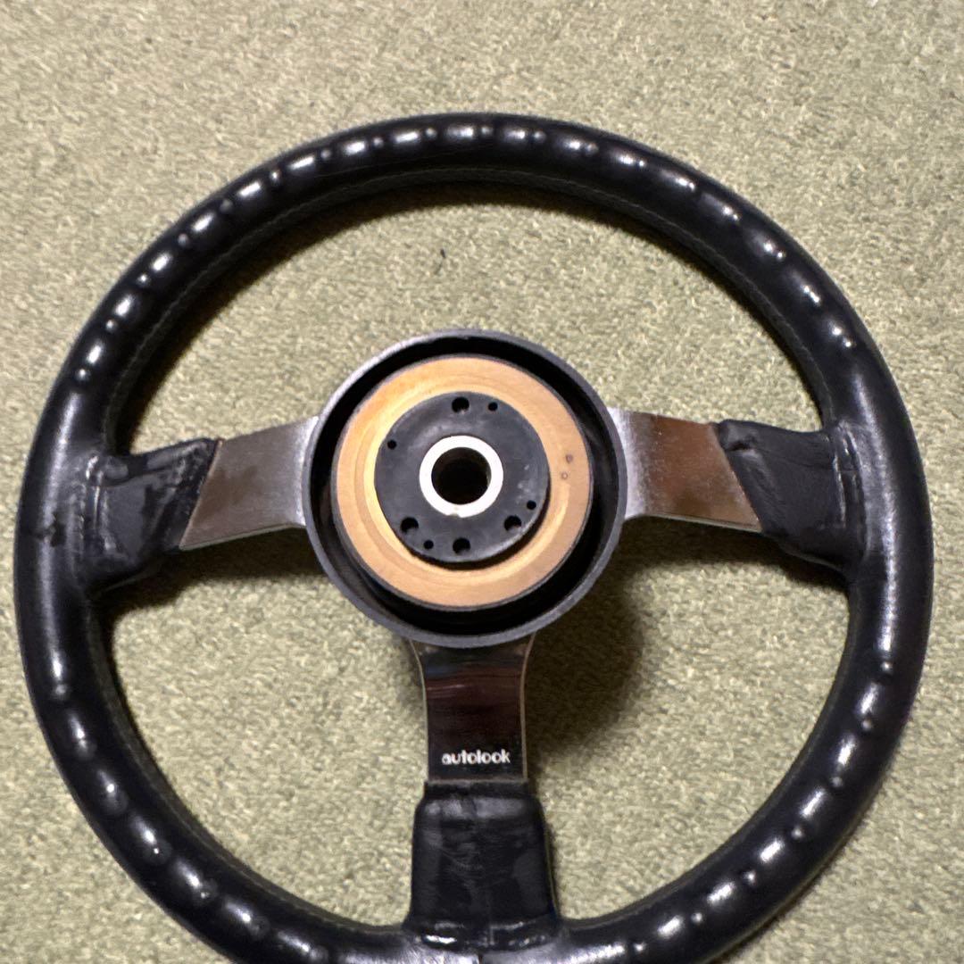 当時物　オートルックステアリング　不明ボス　Mスポホーンボタン付き