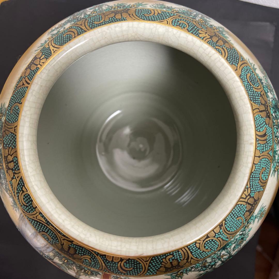 九谷焼き　松鶴　壷　骨董品　時代物