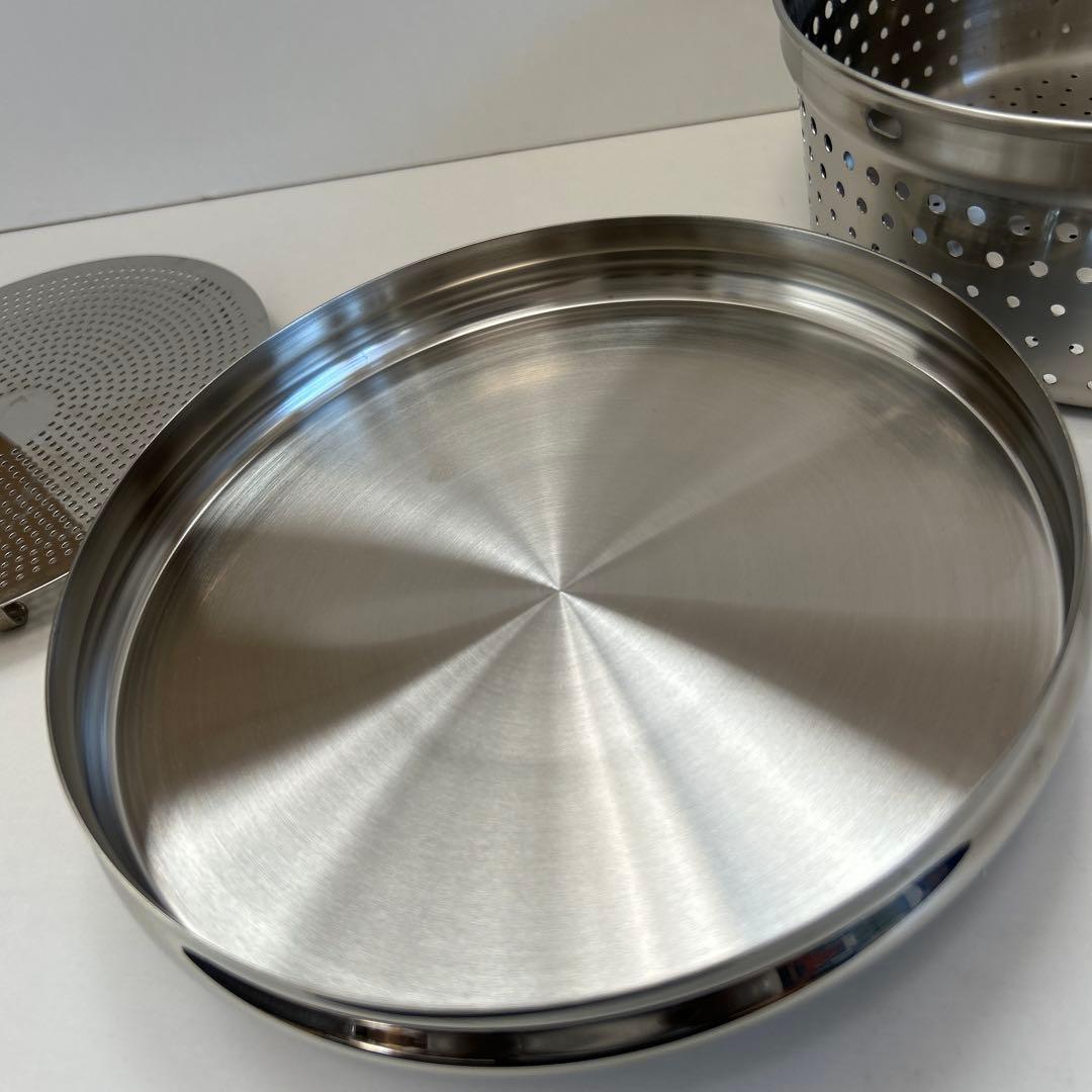 【未使用級】クリステル鍋20cm クッキングバスケット、プレート付き