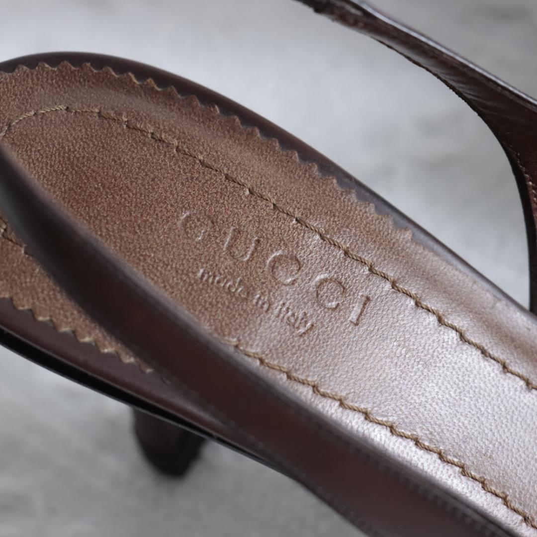 美品！GUCCI　グッチ　ミュール　ハイヒール　ポインテッドトゥ　レザー