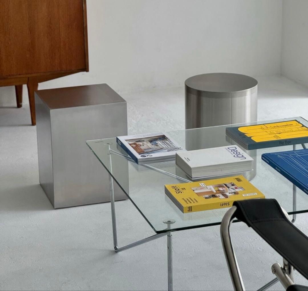 ステンレス スクエア サイドテーブル スツール 【ART OF BLACK】