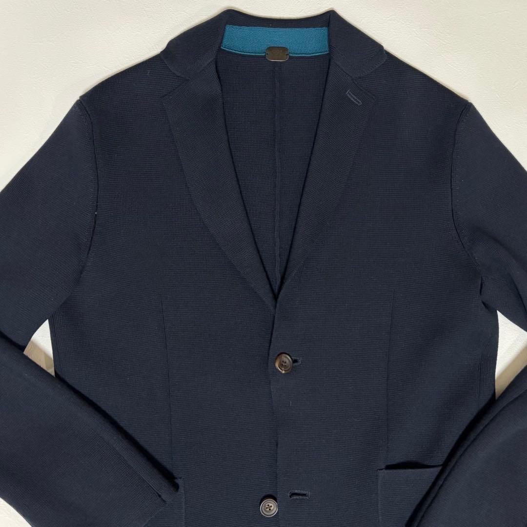 991サルタンウール ニットジャケット ネイビー 48 M相当 定価10.8万
