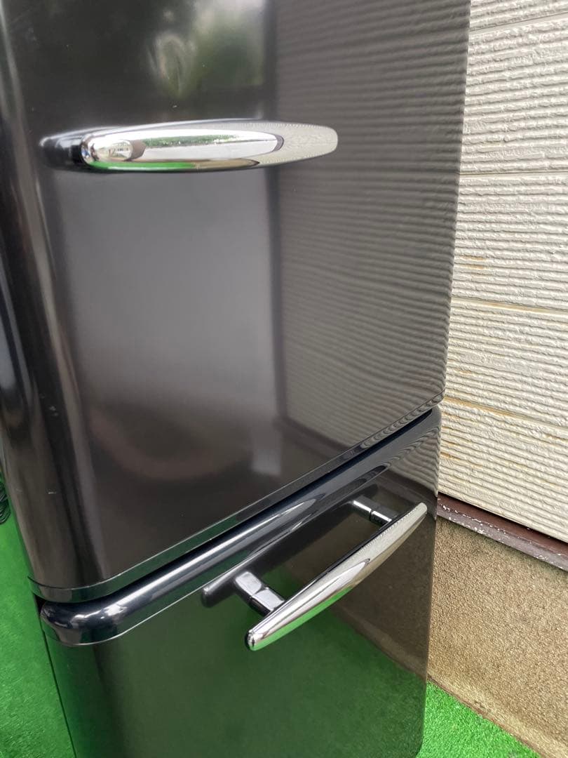 736美品✨ エディオン レトロインバーターおしゃれブラック2ドア冷蔵庫 単身