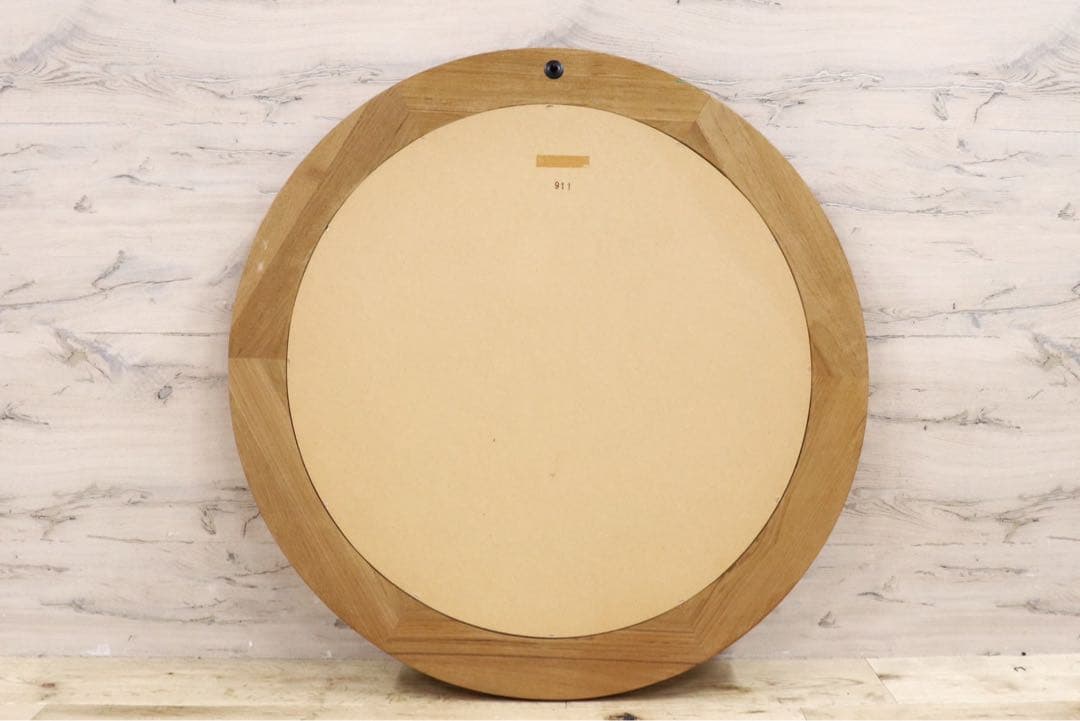 GMFK765○北欧スタイル チーク材 ヴィンテージ ウォールミラー 壁掛け鏡