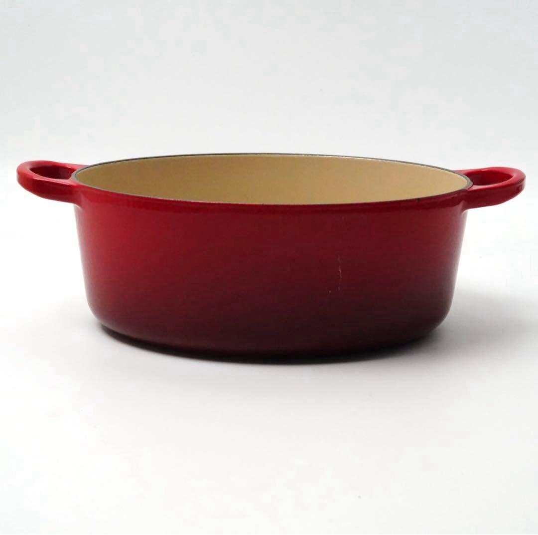 【美品】LE CREUSET　ココット オーバル チェリーレッド　25cm