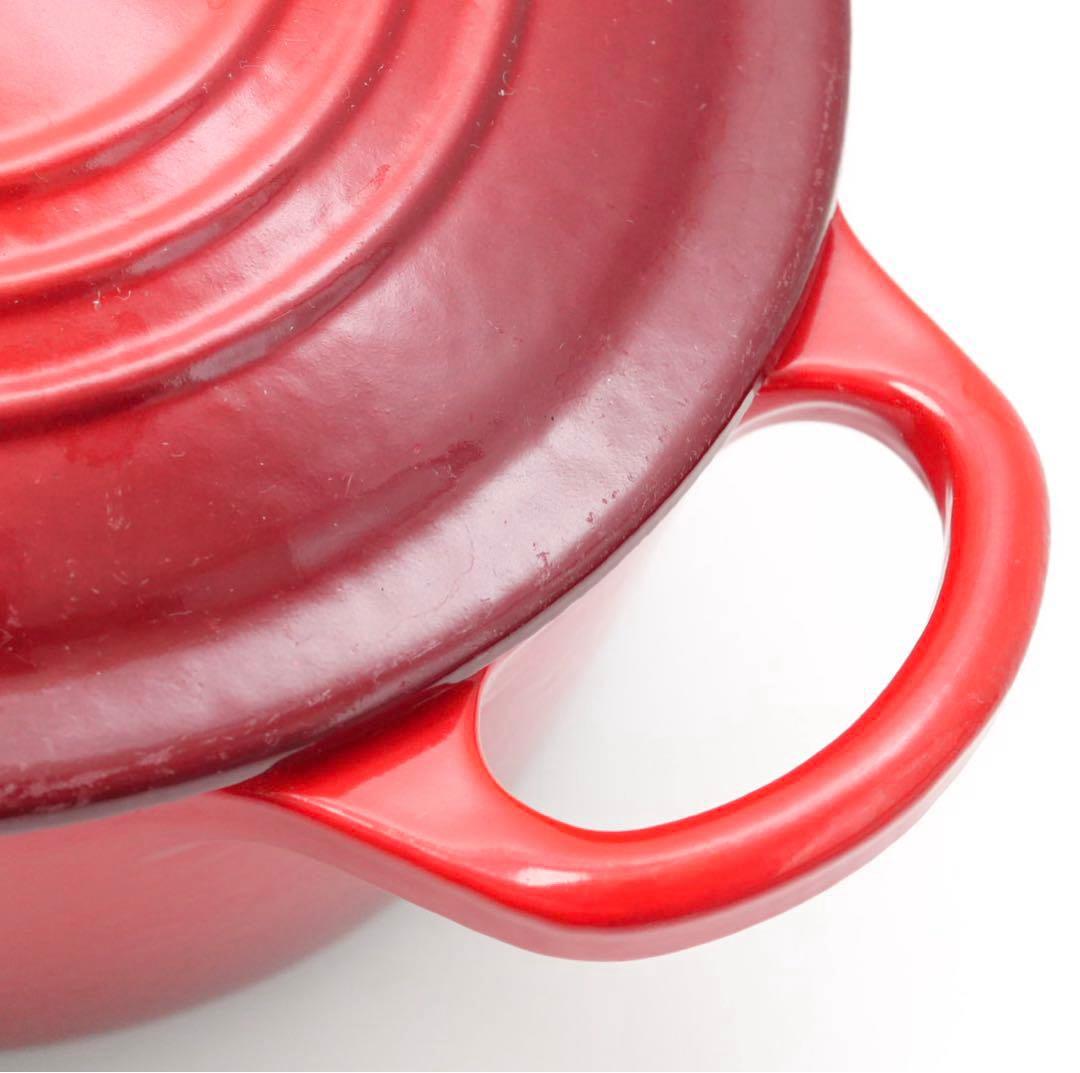 【美品】LE CREUSET　ココット オーバル チェリーレッド　25cm