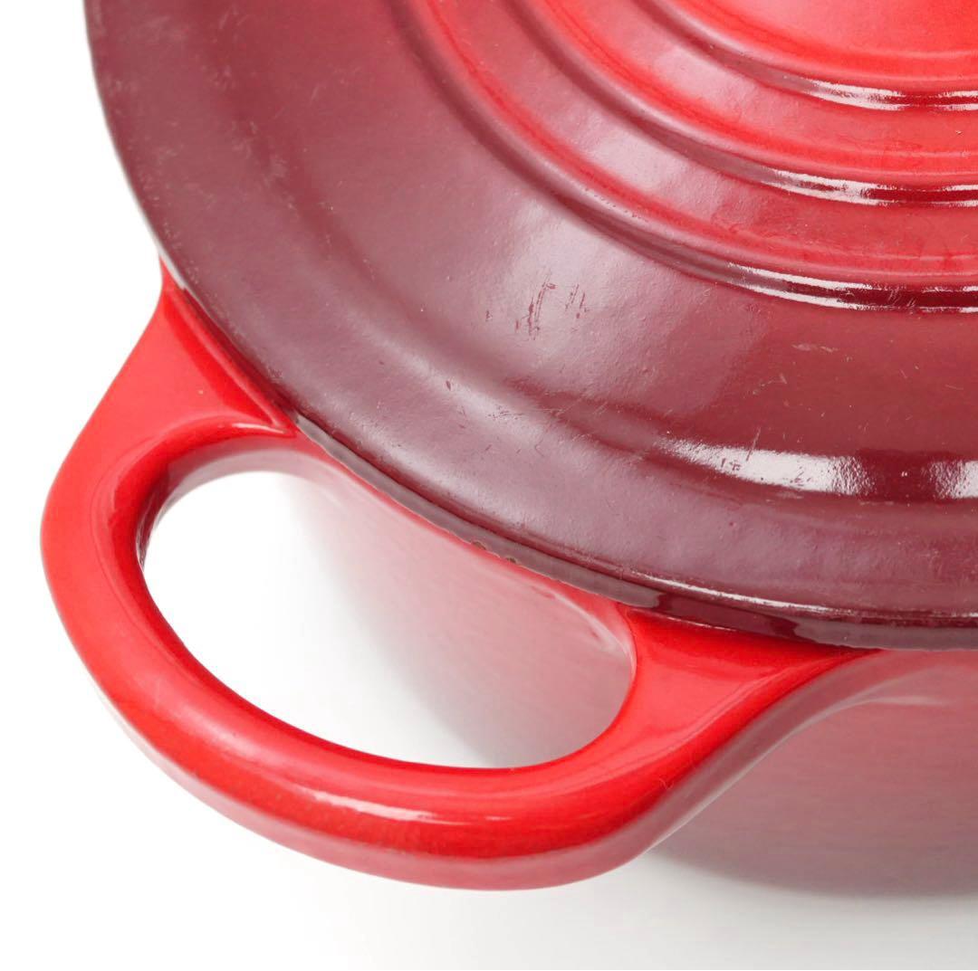 【美品】LE CREUSET　ココット オーバル チェリーレッド　25cm