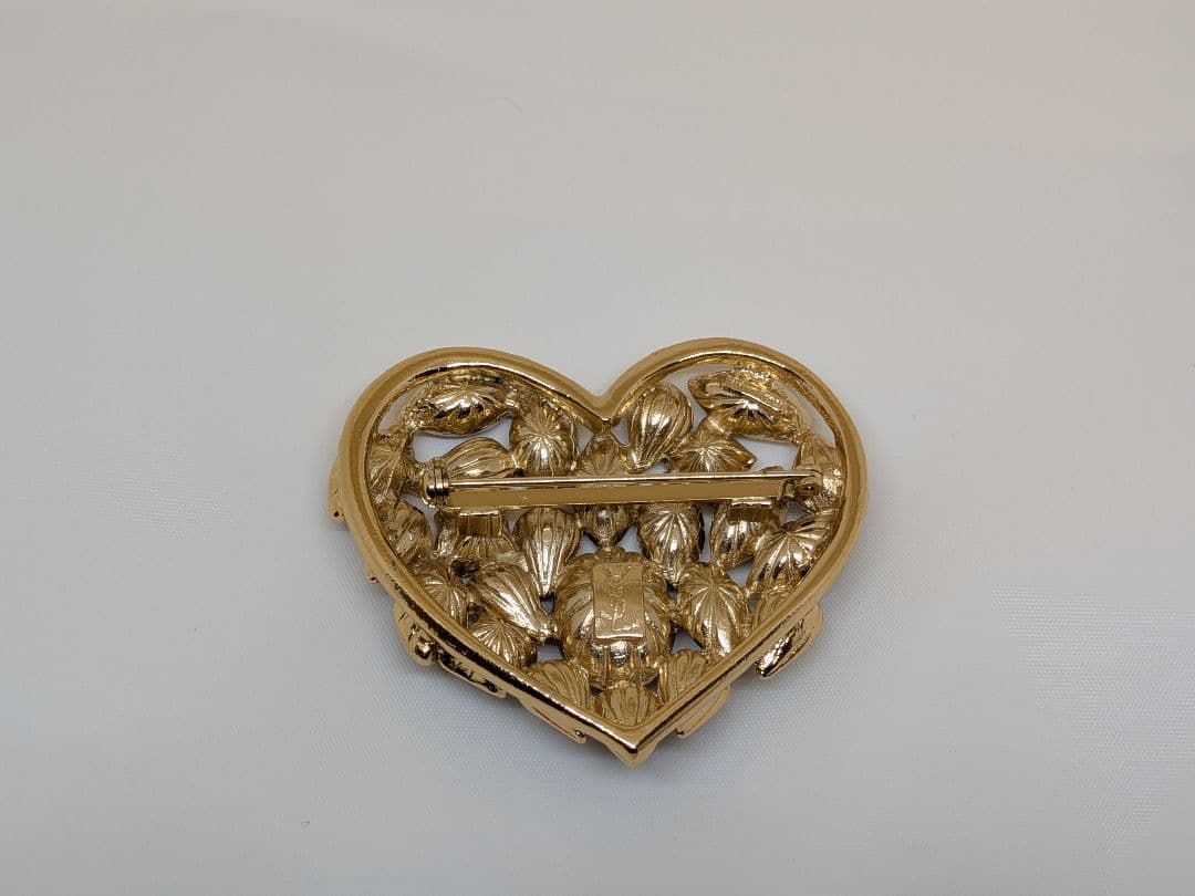 ヴィンテージ イヴ・サンローラン ブローチ イヤリング セット ハートモチーフ