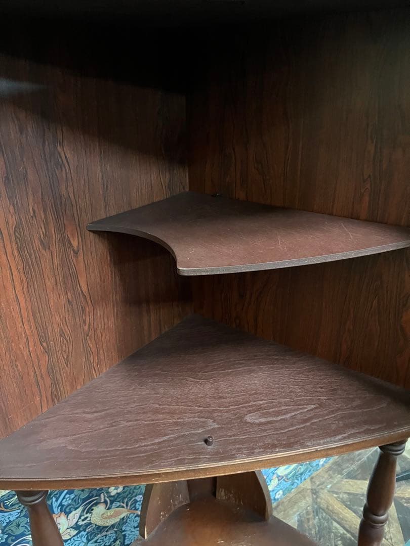 コーナーラック キャビネット 昭和レトロ 飾り棚 インテリア 当時物