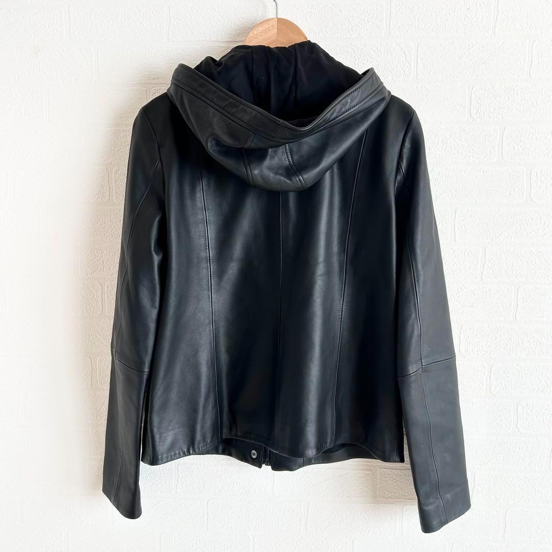 Theory SOFT LEATHER ZIP UP JKT ブラック　P