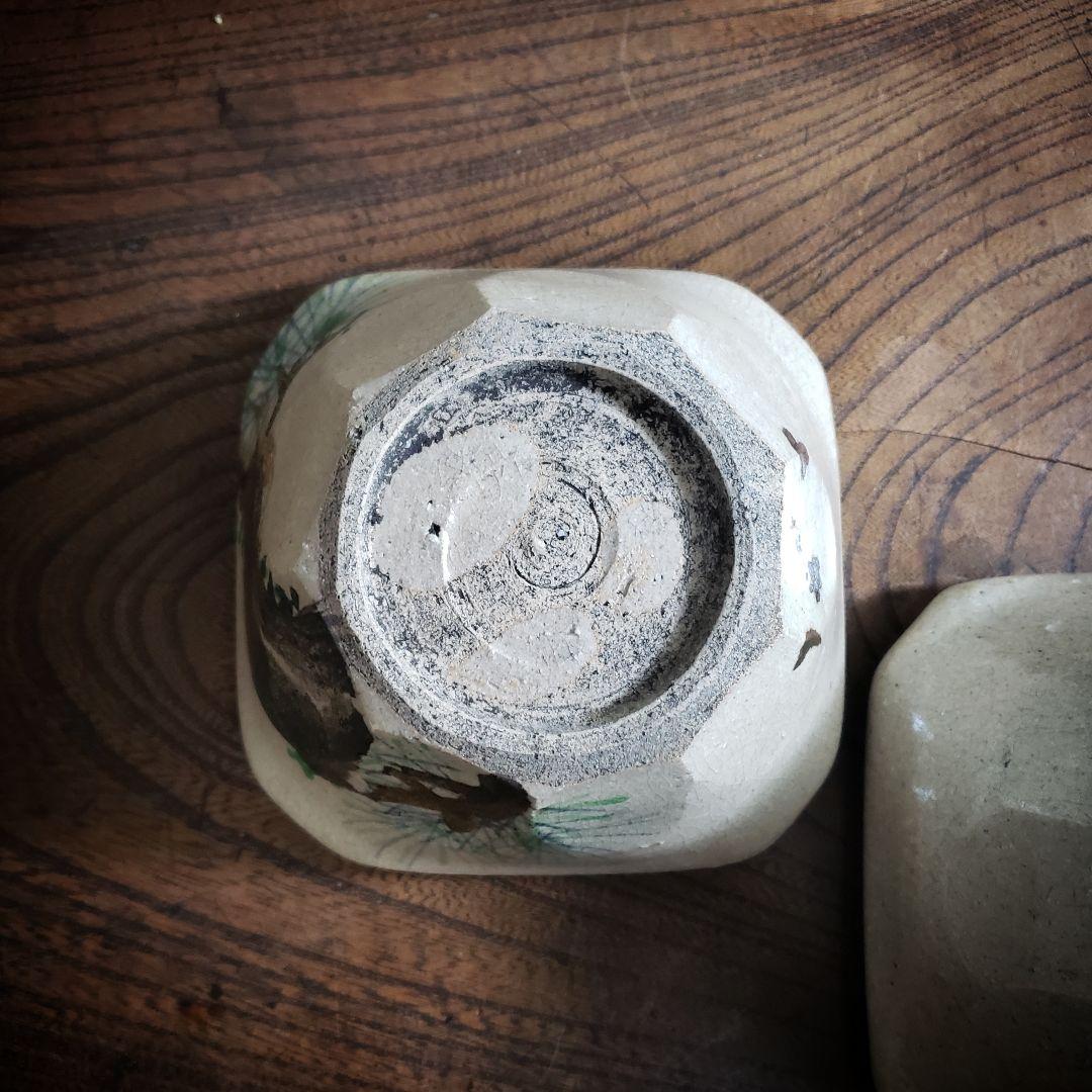 角鉢　向付　乾山　在銘　2客　京焼　訳あり　欠け