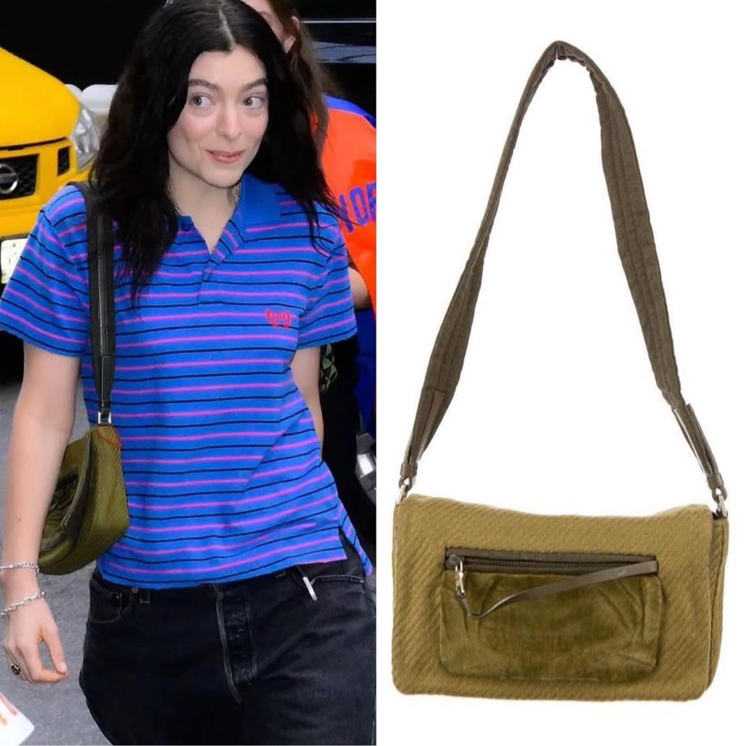 バッグ PRADA 1999FW wool leather shoulder bag