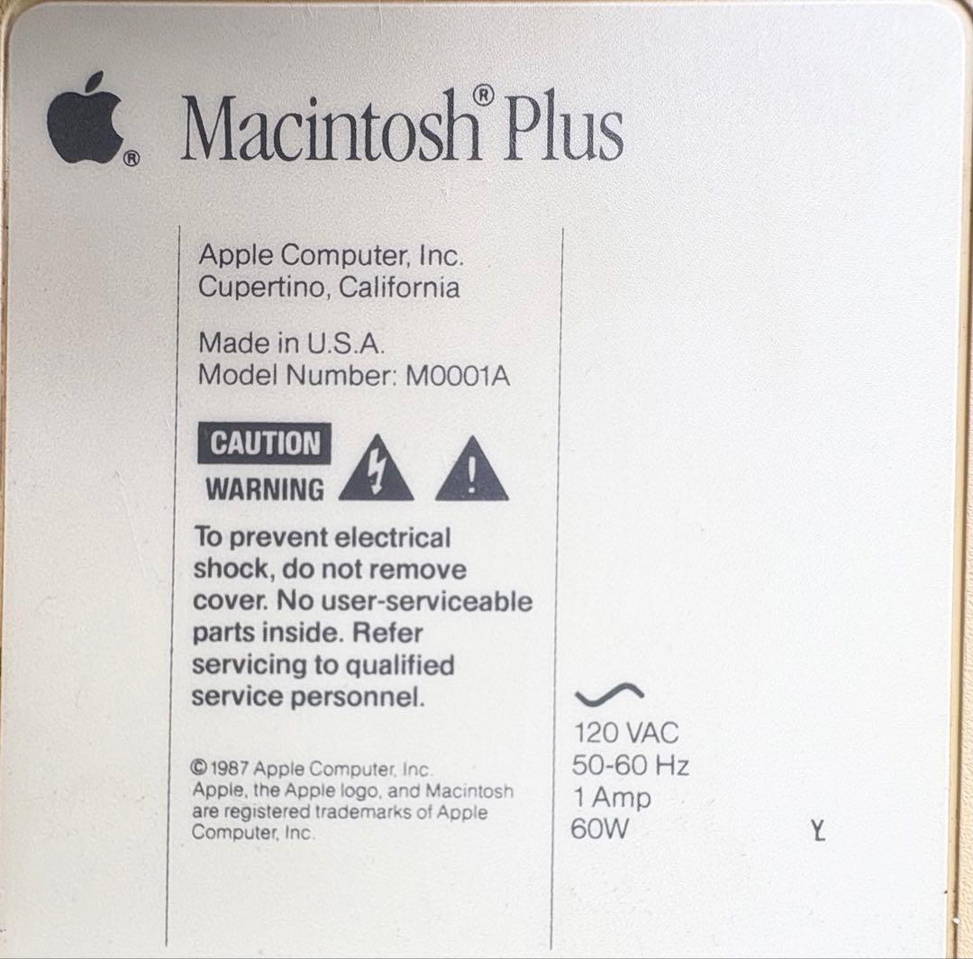 Macintosh Plus M0001A 起動確認済み