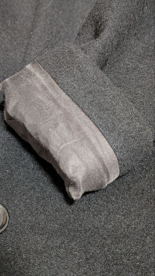 TRAVAIL MANUEL ソフトメルトンノーカラーコート黒美品