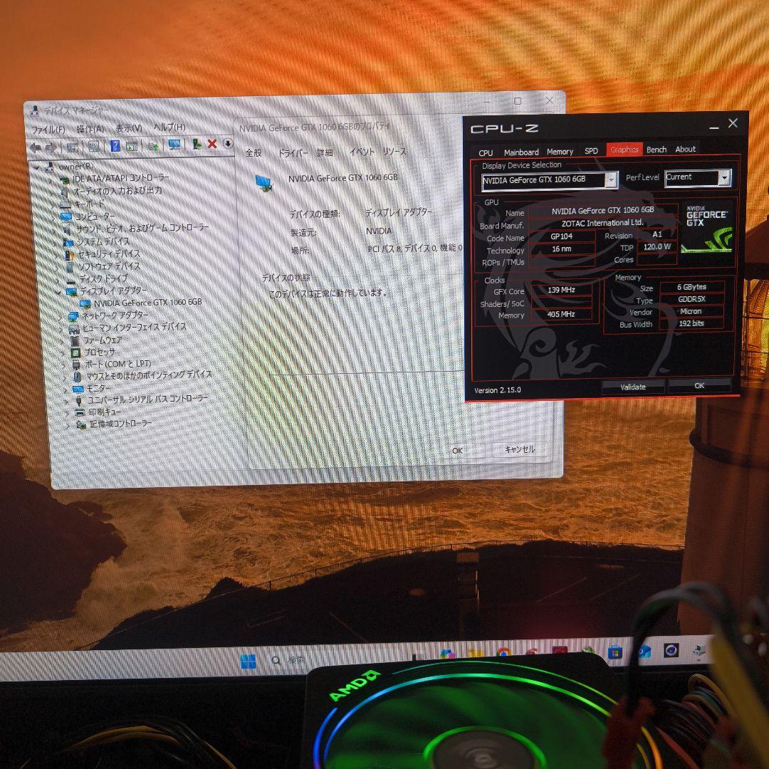 ZOTAC GeForce GTX 1060 6G 3種類BM完走 正常動作品