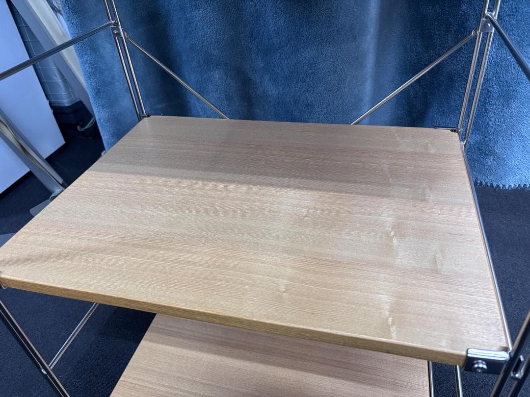 【中古】無印良品　ステンレスユニットシェルフ　オーク材棚セット