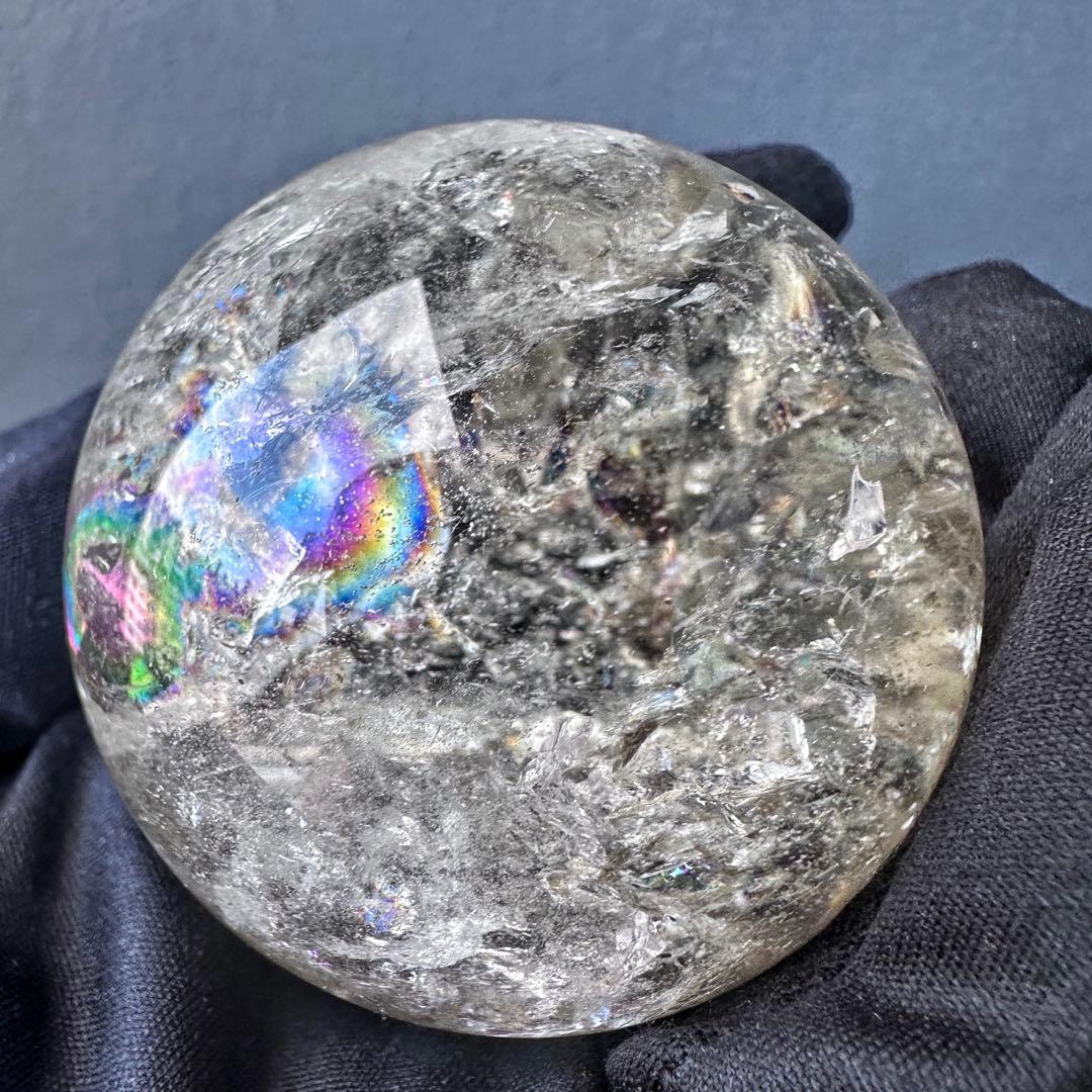 爆レア❗️ヒマラヤ水晶 丸玉 虹入り 天然石 パワーストーン☆パワー浄化A1118