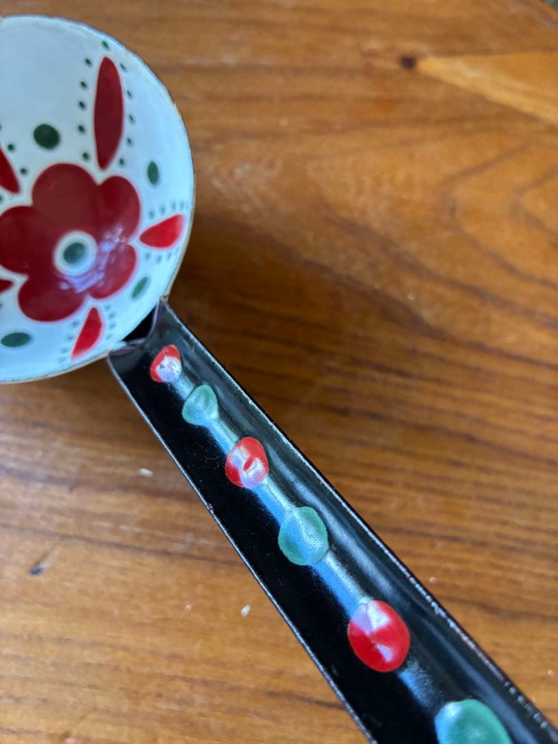 りりららアンティーク　手書き　ホーロー　レードル　お玉　オタマ　超レア