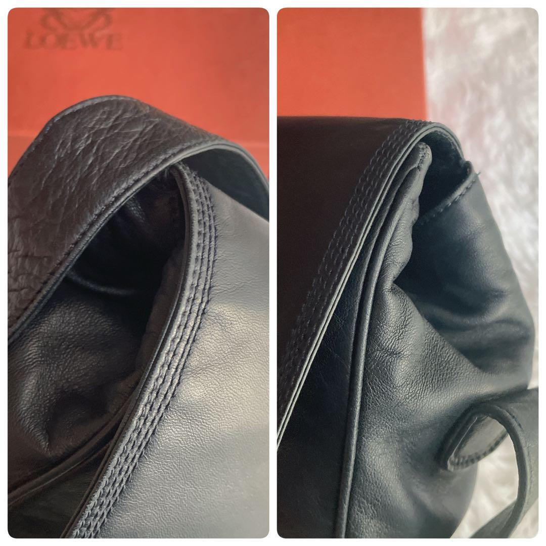 希少⭐︎LOEWE ネイビー アナグラム ナッパレザー 本革 ショルダーバッグ