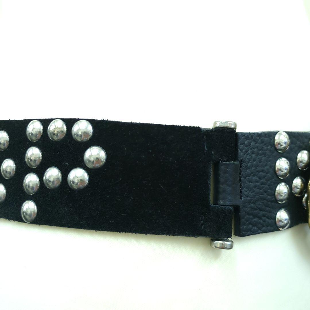 ドルチェ&ガッバーナ D&G スタッズ レザーベルト ブラック イタリア製