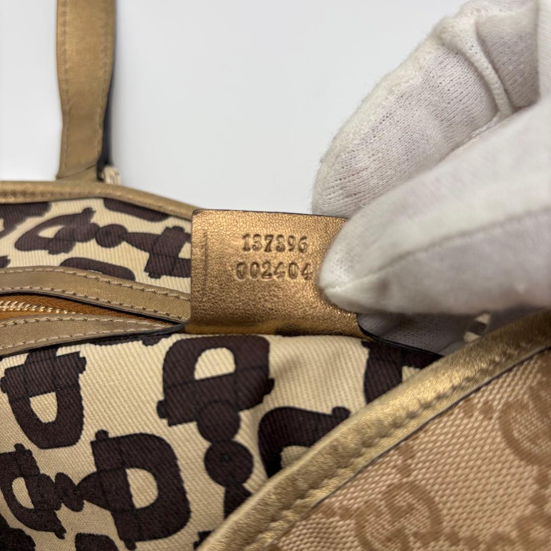 グッチ トートバッグ 肩掛け GGキャンバス シェリーライン ロゴ金具