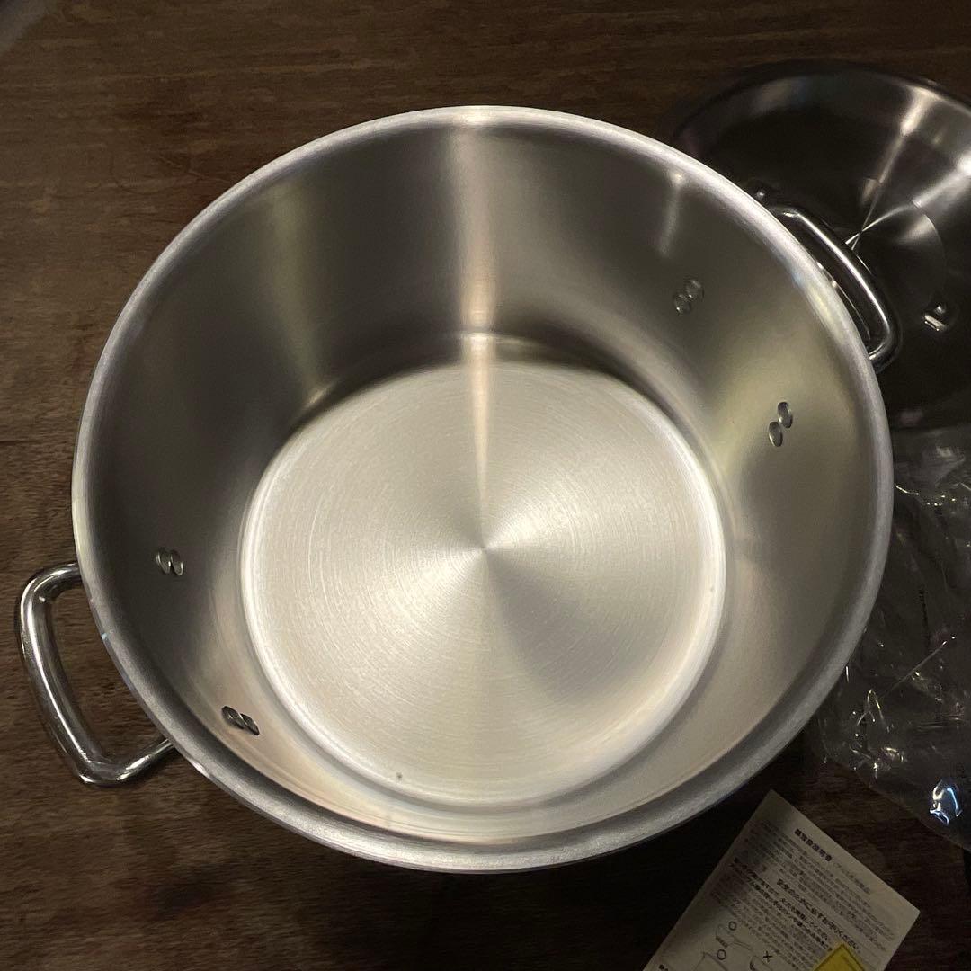 新品未使用！アカオ ＤＯＮ 硬質アルミ半寸胴鍋 33cm プロ仕様 業務用鍋